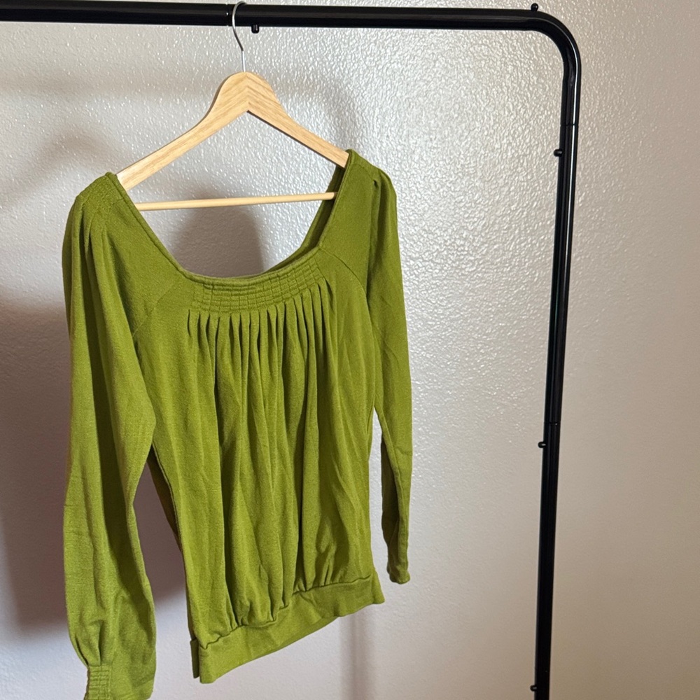 INC International Concepts Olive Green Blouse
